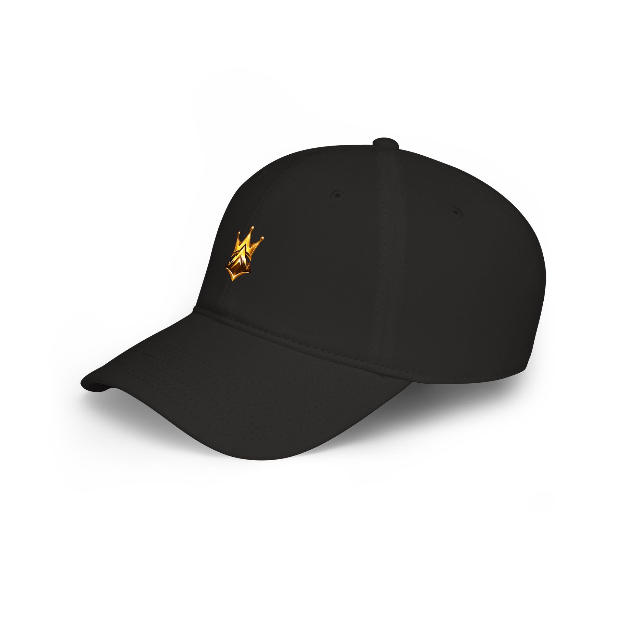 Embroidered Gold Crown Low Profile Cap —  Royalty Baseball Hat