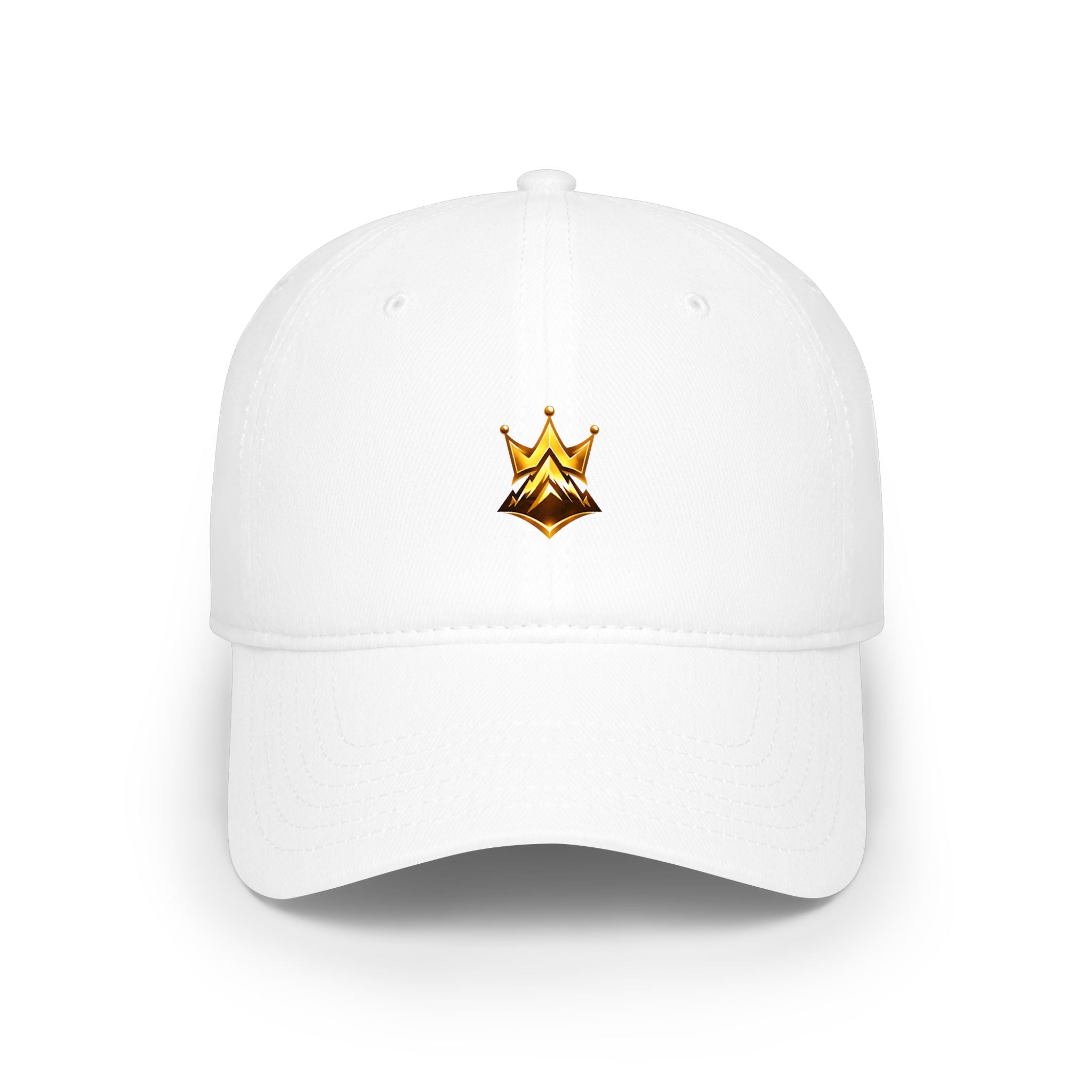 Embroidered Gold Crown Low Profile Cap —  Royalty Baseball Hat