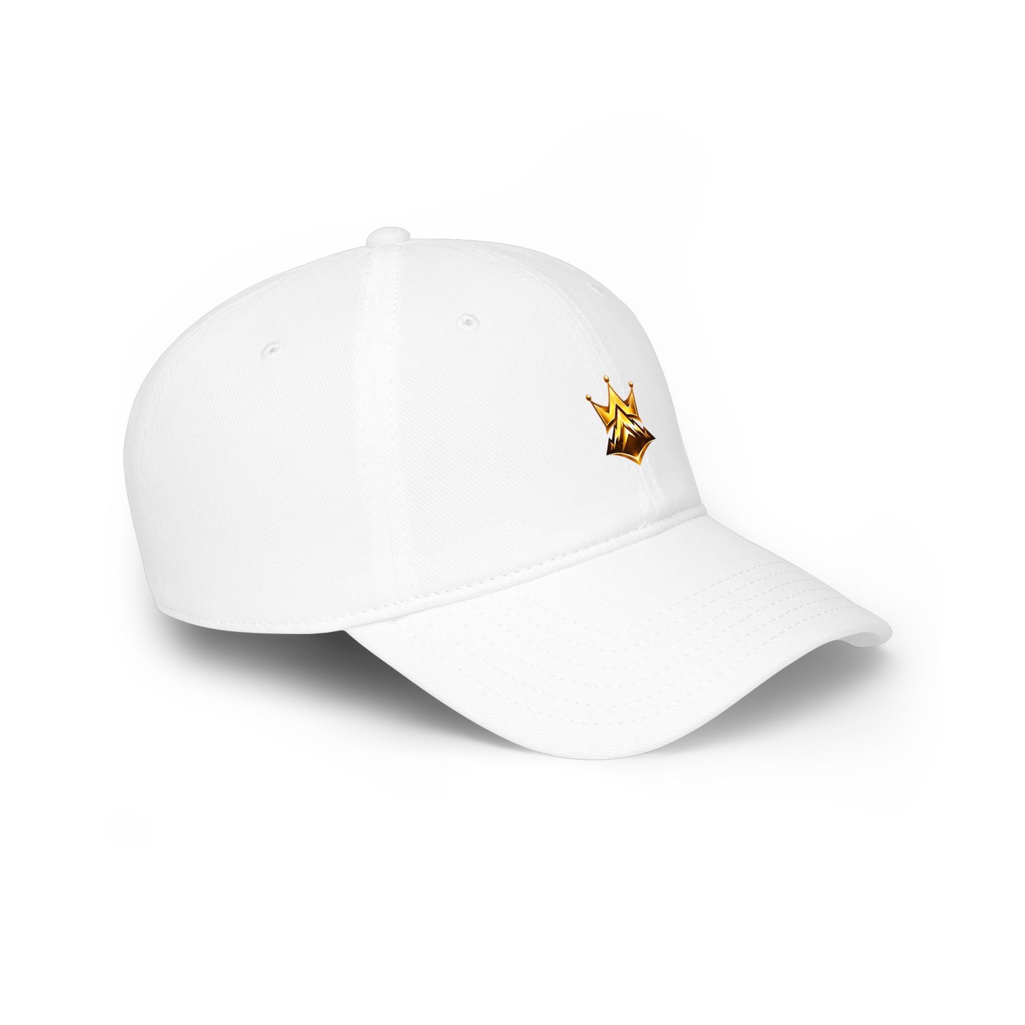 Embroidered Gold Crown Low Profile Cap —  Royalty Baseball Hat
