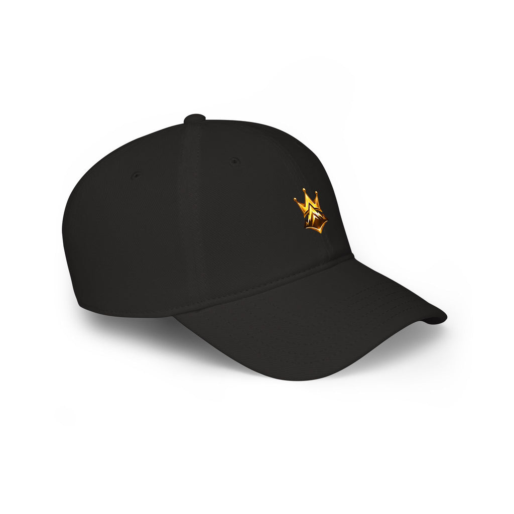 Embroidered Gold Crown Low Profile Cap —  Royalty Baseball Hat